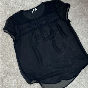Frenchi black sheer blouse